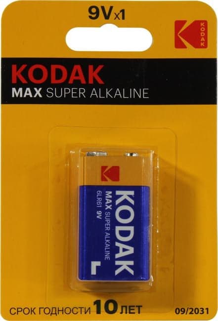 Kodak MAX <CAT30952850> (6LR6, 9V, alkaline) типа "Крона"