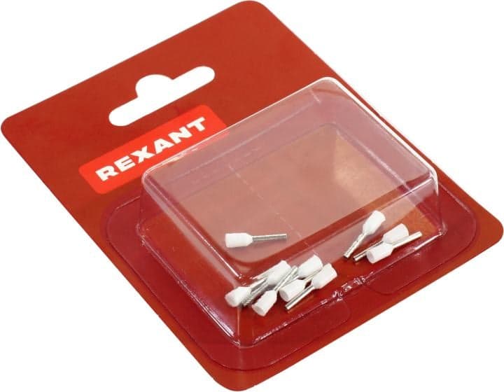 Rexant <06-0403-A> Наконечник штыревой втулочный изолированный, (0.5 кв.мм, 8 мм, белый) уп 10шт