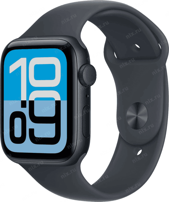 MEHQ4LW/A Смарт-часы Apple Watch SE 3 2025 A3325 44мм OLED корп.темная ночь Sport Band рем.темная ночь разм.брасл.:M/L