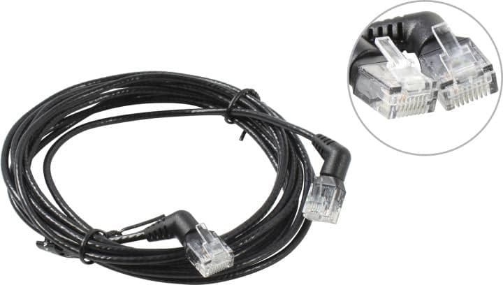 Vention <IBOBI> Patch Cord UTP кат.6a 3м, чёрный, угловой