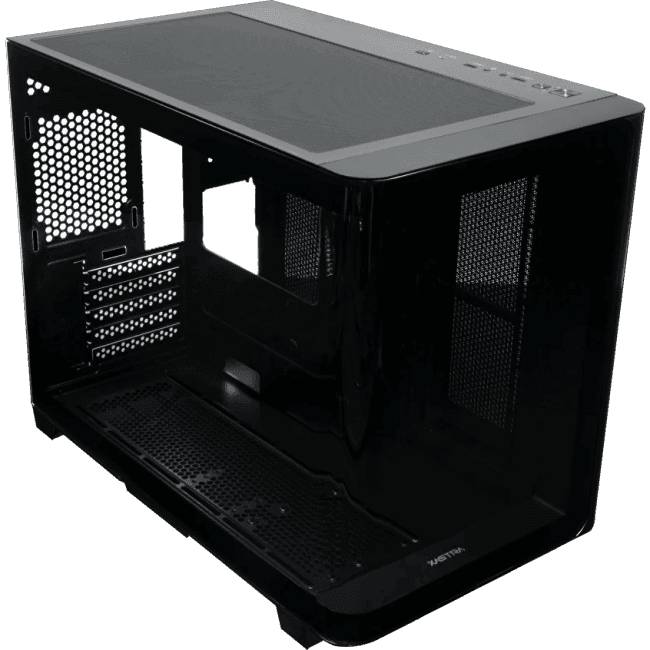 QR600M-0F-UC-L Корпус XASTRA QR600M 0F-UC Black mATX/Aquarium/Curve Glass /Led Strip/No fans/Type-C/