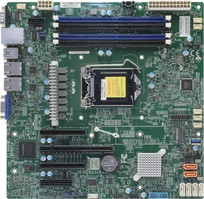 SuperMicro X12STL-F (OEM) LGA1200 <C252> PCI-E SVGA 2xGbLAN SATA RAID MicroATX 4DDR4