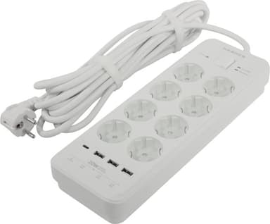 Удлинитель HARPER <UCH-650 White> <5м> (8 розеток + 3 USB + USB-C, 3A)