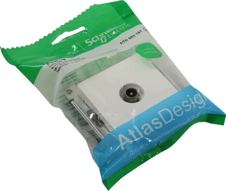 Schneider Electric AtlasDesign <ATN000191> Розетка TV оконечная(внут., белый)