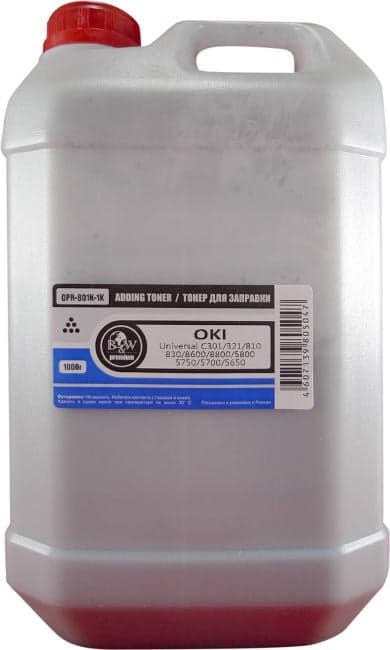 OPR-801K-1K Тонер OKI Univ C301/321/810/830/8600/8800/5800/5750/5700/5650 Black (кан. 1кг) B&W Premium