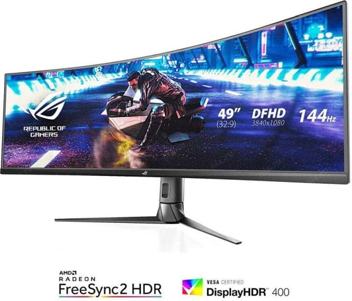 49" ЖК-монитор ASUS ROG Strix XG49VQ GAMING BK (Curved LCD, 3840x1080, HDMI, DP, USB3.2 Hub)