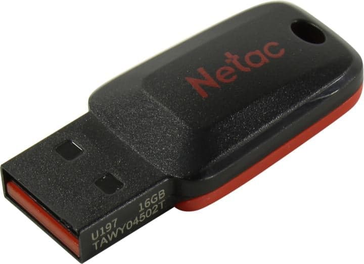 Netac <NT03U197N-016G-20BK> USB2.0 Flash Drive 16Gb (RTL)