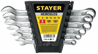 Stayer <27085-H6_z01> STAYER HERCULES, 6 шт, 6 - 14 мм, набор комбинированных гаечных ключей, Professional (27085-H6)
