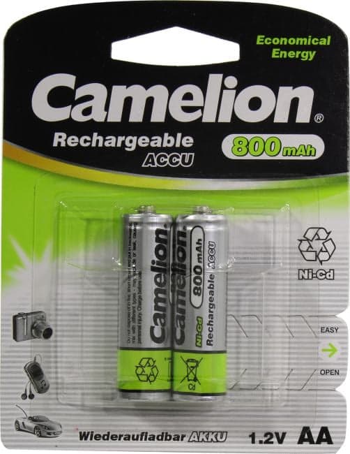 Аккумулятор Camelion NC-AA800BP2 (1.2V, 800mAh) NiCd, Size "AA" <уп. 2 шт>