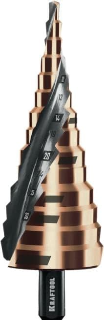 KRAFTOOL COBALT 4-39мм, 14 ступеней, азотирование, винтовая спираль, сверло ступенчатое(29691-4-39-14)