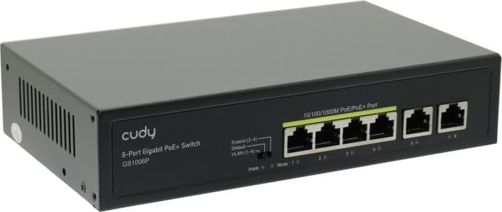 CUDY <GS1006P> 6-Port Gigabit PoE+ Switch (4UTP 1000Mbps PoE + 2UTP 1000Mbps)