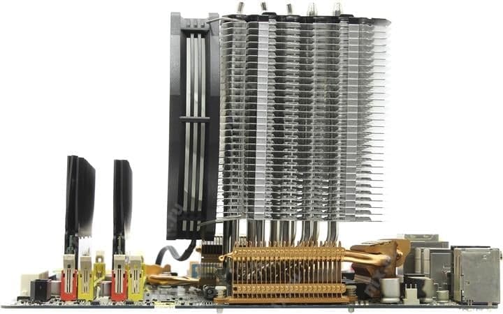 Thermalright <Macho 120 SBM> Cooler (4пин, 775/1155/1366/2011/AM4-FM2, 21-33дБ, 300-1300 об/мин, Al+тепл.трубки)