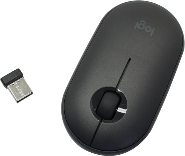 Logitech Pebble Black Wireless Mouse <910-005576> (RTL) USB 3btn+Roll