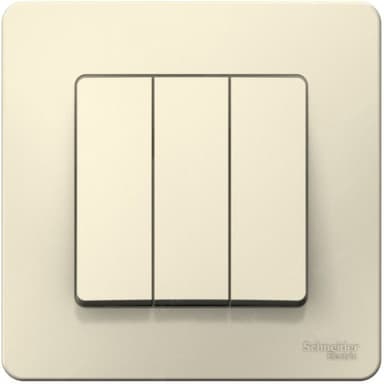 Schneider Electric BLNVS100502 BLANCA С/У 3-клавишный ВЫКЛЮЧАТЕЛЬ (cх.1+1+1), 10А, 250B, МОЛОЧНЫЙ