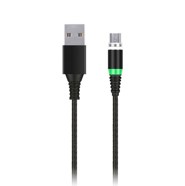 iK-10mt-2 Кабель зарядки с магнитным отсоединяемым наконечником MicroUSB, длина 1.0 м, 2 А, черный (iK-10mt-2)