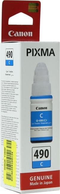 Чернила Canon GI-490C Cyan для PIXMA G1400/2400/3400
