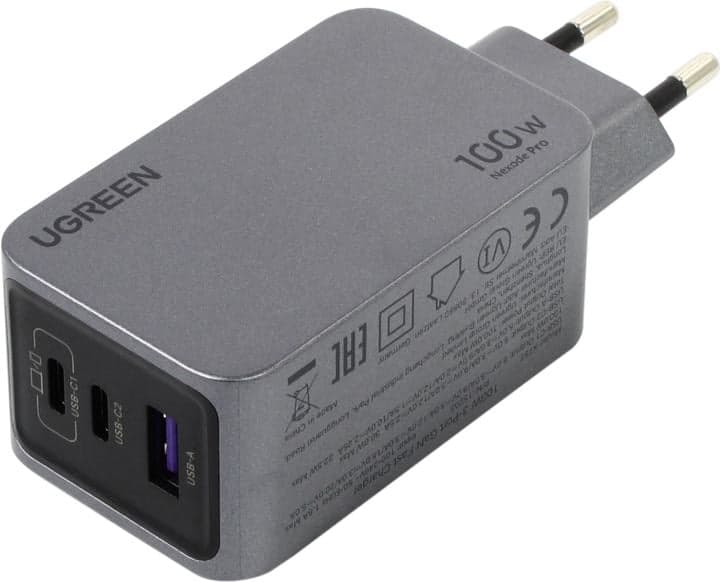 UGREEN X757 Grey <25874> Зарядное устройство USB (Вых. DC5/9/12/15/20V, 100W, USB, 2xUSB-C, кабель USB-C)