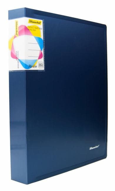 Папка с 60 прозр.вклад. Silwerhof Perlen 292961-74 A4 1мм карман синий металлик
