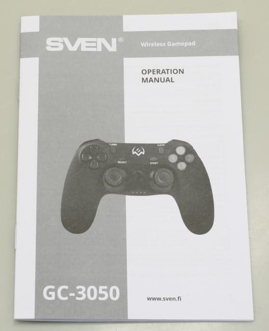 Геймпад SVEN GC-3050 <Black> (Vibration, 13кн., 8поз.перекл., 2мини-джойстика, USB/PS3, беспроводной)