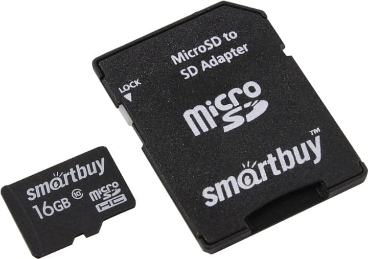 SmartBuy <SB16GBSDCL10-01LE> microSDHC 16Gb Class10 + microSD-->SD Adapter