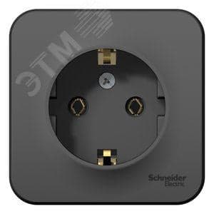 Розетка Systeme Electric BLNRA010106 с/з без шторок, 16А, 250В Антрацит наруж