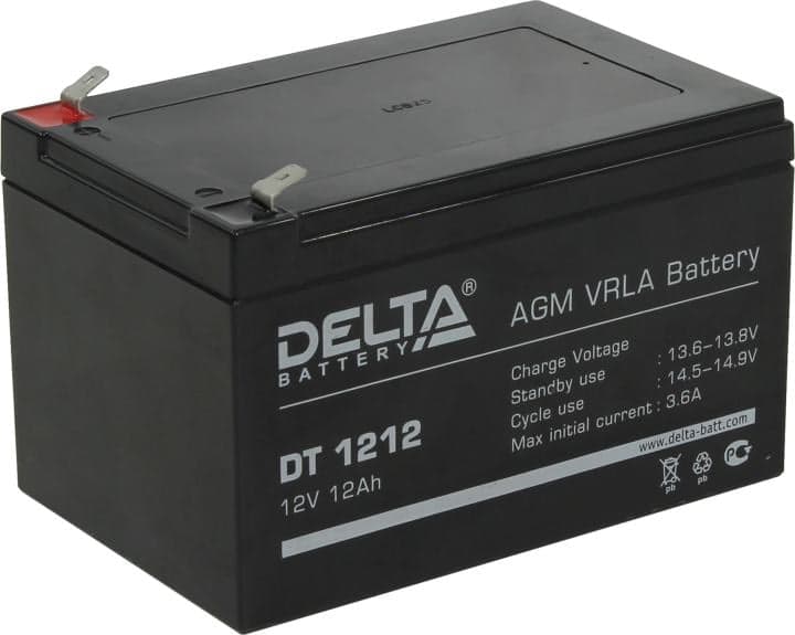 Аккумулятор Delta DT 1212 (12V, 12Ah) для слаботочных систем