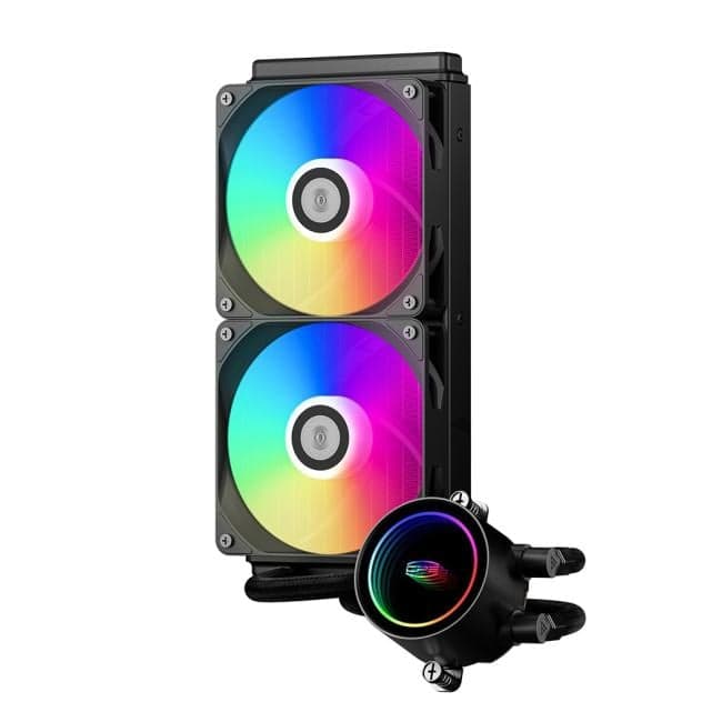 PCCooler <DA240-BKAWXX-GL> DA240 ARGB BK (4пин, 115x/1200/1700/18xx/20xx/AM4/AM5, 33.8дБ, 500-1800об/мин)