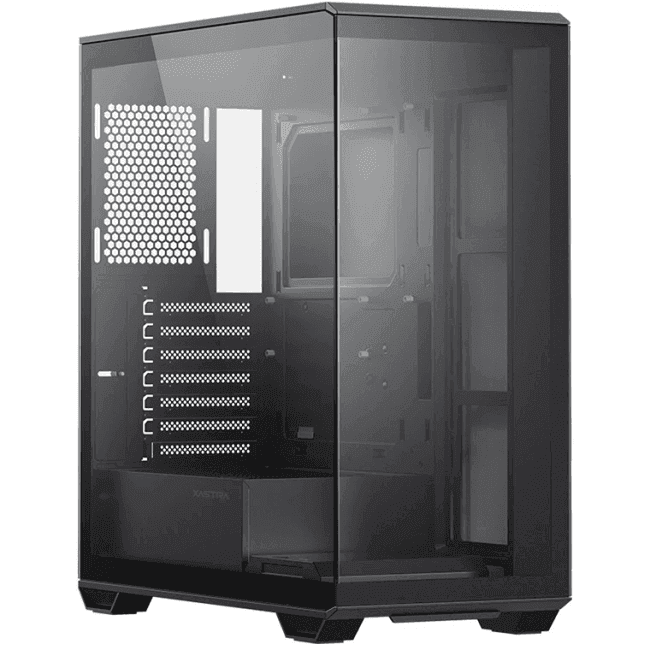 Q600-0F-UC Корпус XASTRA Black ATX/Aquarium/Screewless/no fans/Type-C/
