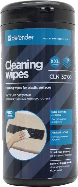 Defender <CLN30100> Влажные чистящие салфетки в пластиковой тубе (110шт)