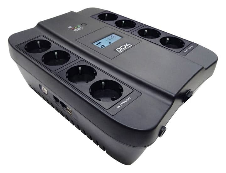 UPS 1100VA PowerCom Spider <SPD-1100U LCD USB Euro-1452054> +USB +защита телефонной линии/RJ45