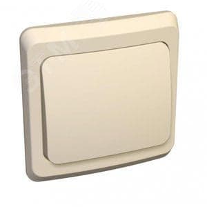 Переключатель Systeme Electric BC10-004K Этюд 1-клавишный, скрытый, 10 А, 220/250 В, IP20, в сборе (сх.6) (кремовый)