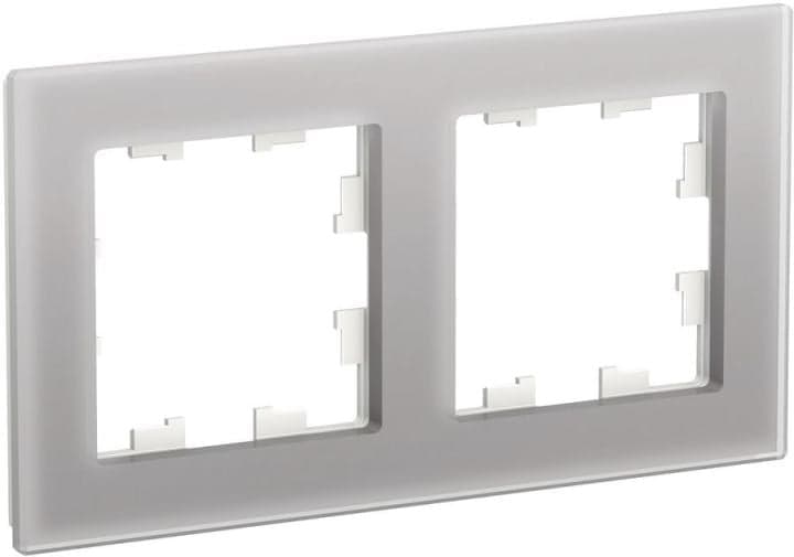 Schneider Electric ATN320302 ATLASDESIGN NATURE 2-постовая РАМКА, ОРГАНИЧЕСКОЕ СТЕКЛО АЛЮМИНИЙ