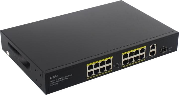 CUDY <FS1018PS1> Gigabit PoE+ Switch (16UTP 1000Mbps PoE + 2UTP1000Mbp + SFP)