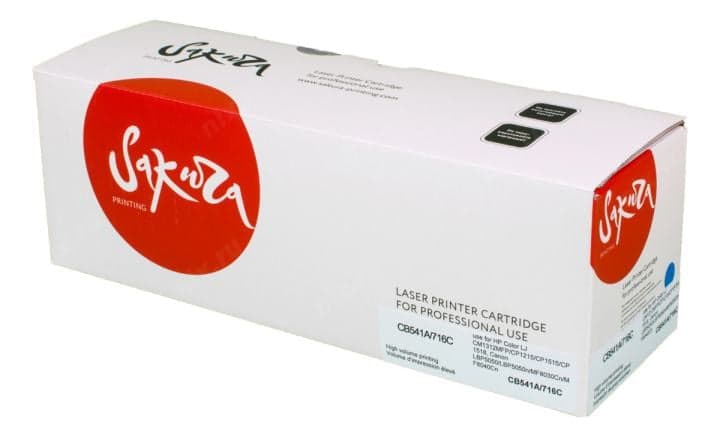 SACB541A/716C Картридж SAKURA CB541A/716C для HP, синий, 1500 к.