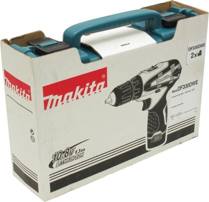 Makita <DF330DWE> Аккум.дрель-шуруповёрт(24Нм, 1300об/мин,10мм,10.8V,1300мАч 2xLi-Ion, 2ск, подсв,кейс)