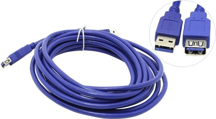 VCOM <VUS7065-5м> Кабель удлинительный USB 3.0 A-->A 5м