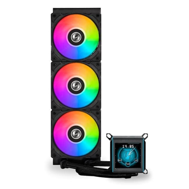 Lian Li <GA2ALCD36B Black> Galahad II LCD 360 вод.охл. (4пин,115x/1200/1700/AM4/AM5, 30дБ, 300-2450об/м)