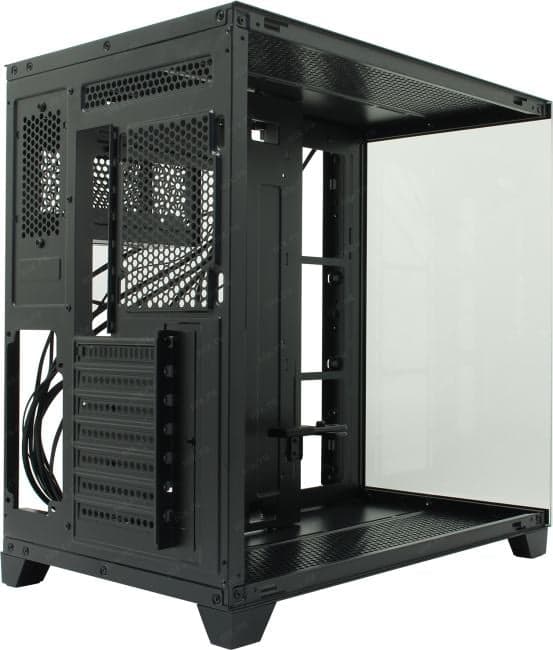 Miditower 1STPLAYER MEGAVIEW <MV8-TP-BK> Black ATX без БП