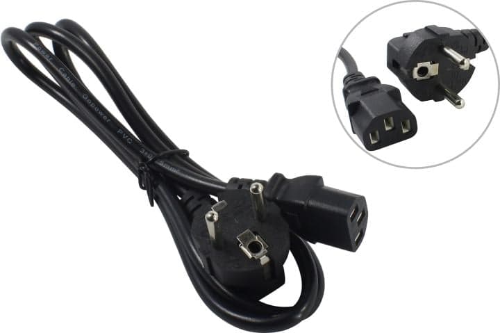 GoPower <00-00024055> Кабель компьютер - розетка 220V 1.2м Европейский стандарт