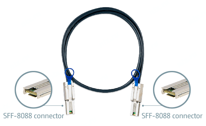 QNAP <CAB-SAS10M-8088> Кабель SFF-8088<->SFF-8088 1м
