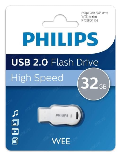 Philips WEE <FM32FD110B/97> USB2.0 Flash Drive 32Gb (RTL)