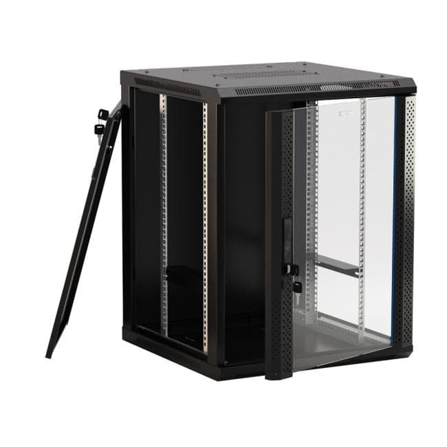 Hyperline <TWB-1245-GP-RAL9004 2ч> Шкаф настенный 19", 12U, 650x600х450мм