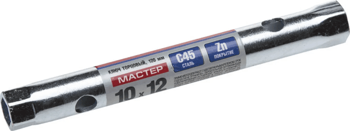 Зубр <27162-10-12> Ключ торцовый ЗУБР "МАСТЕР", трубчатый двухсторонний, прямой, 10х12мм