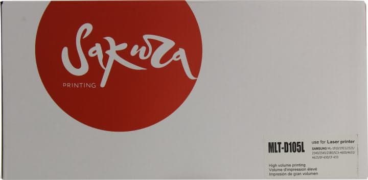 Картридж SAKURA MLT-D105L для Samsung ML-1910/1915/2525/2580, SCX-4600/4623, SF-650
