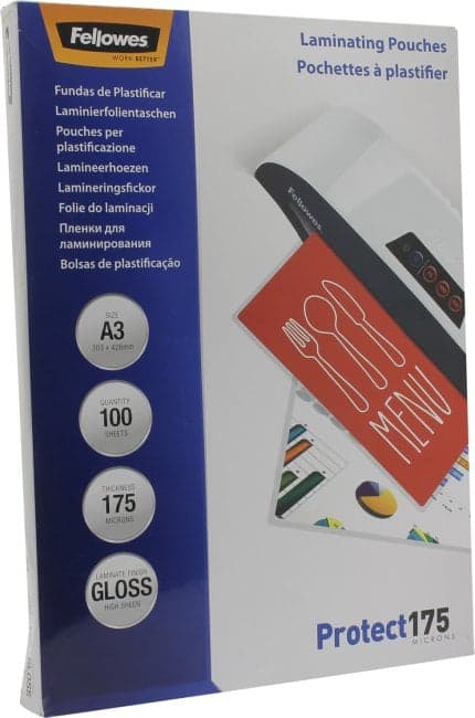 Fellowes <53088> Пакеты для ламинирования (A3, Gloss, 175мкм, уп.100шт)