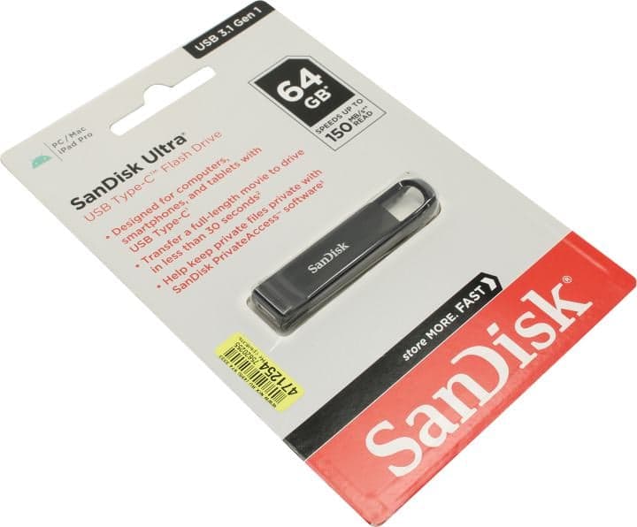 SanDisk Ultra <SDCZ460-064G-G46> USB-C Flash Drive 64Gb (RTL)