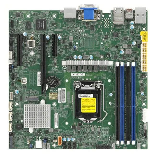 SuperMicro X12SCZ-F (OEM) PCI-E DVI+VGA+2xDP 2xGbLAN SATA RAID MicroATX 4DDR4