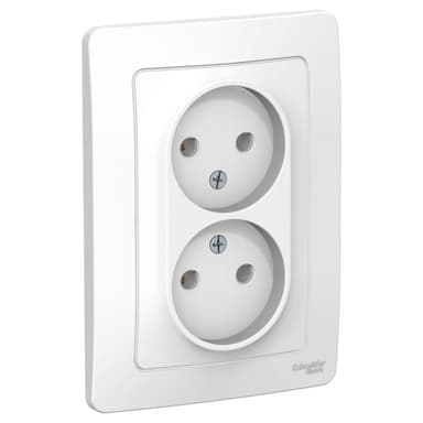 Schneider Electric BLNRS000021 BLANCA С/У РОЗЕТКА двойная без заземления без шторок, 16А, 250В, БЕЛЫЙ