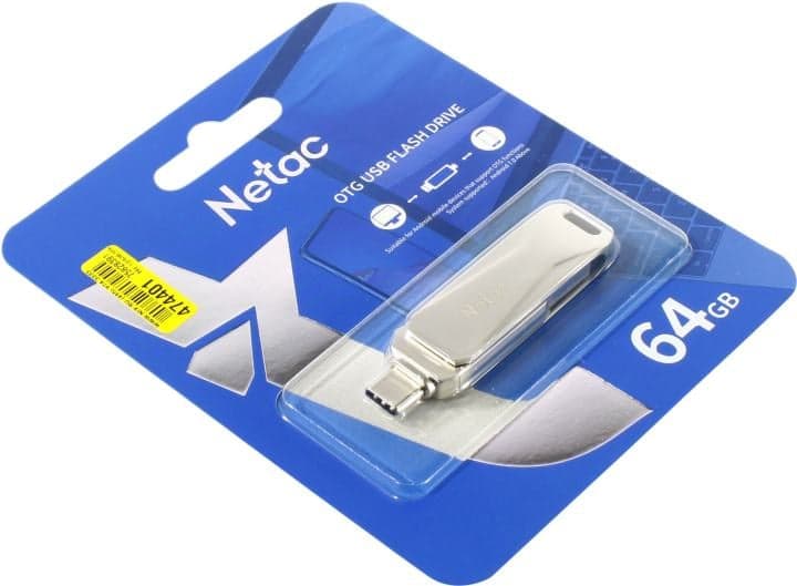 Netac <NT03U782C-064G-30PN> USB3.0/USB-C OTG Flash Drive 64Gb (RTL)