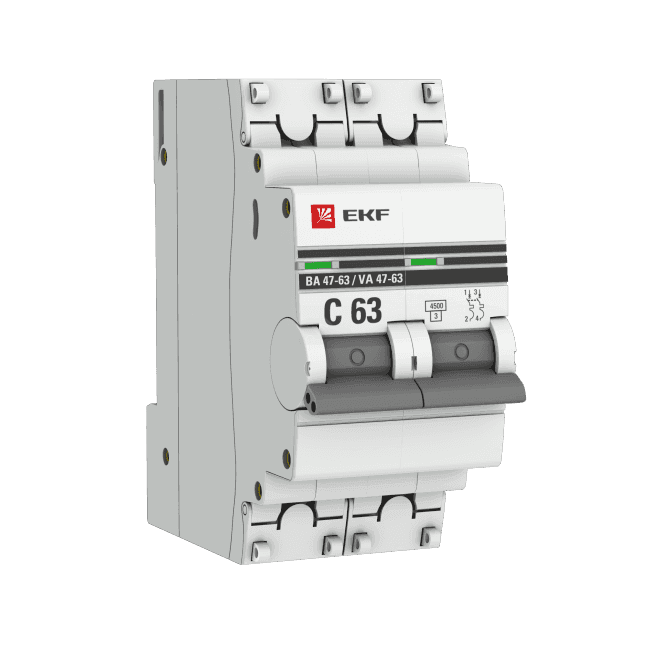 EKF mcb4763-2-06C-pro Выкл. авт двухполюсный 6А С ВА47-63 4.5кА PROxima (mcb4763-2-06C-pro)